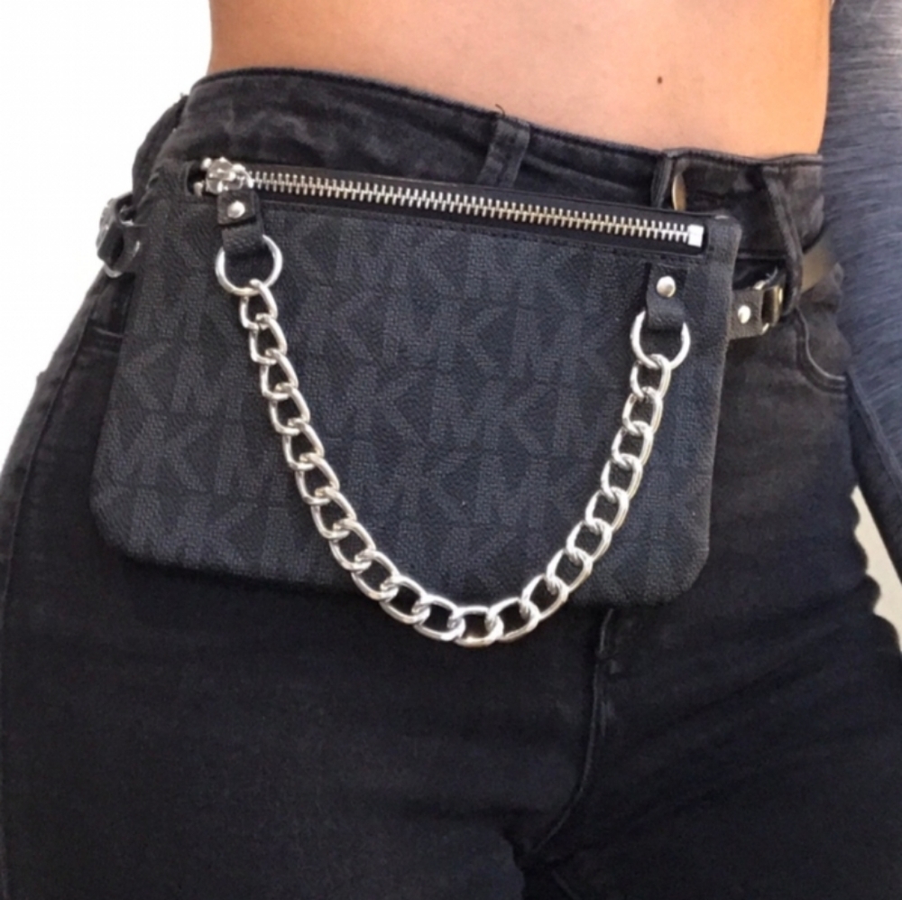 Michael Kors Black Mini Bag with Chain Accent NWT